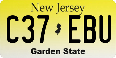 NJ license plate C37EBU