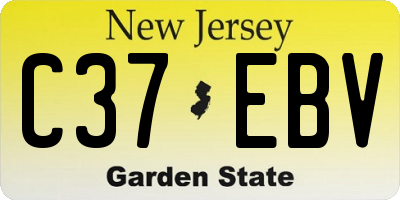 NJ license plate C37EBV