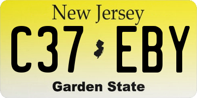 NJ license plate C37EBY
