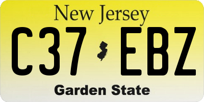 NJ license plate C37EBZ