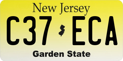 NJ license plate C37ECA