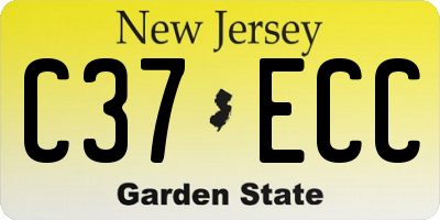 NJ license plate C37ECC