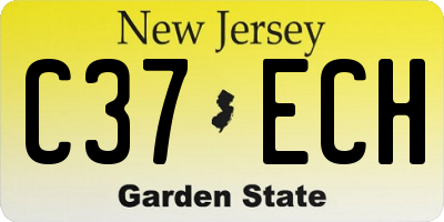 NJ license plate C37ECH