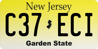 NJ license plate C37ECI