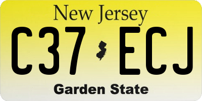 NJ license plate C37ECJ