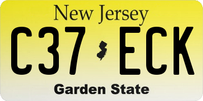 NJ license plate C37ECK