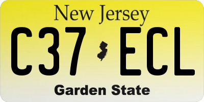 NJ license plate C37ECL