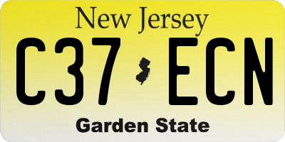 NJ license plate C37ECN