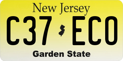 NJ license plate C37ECO