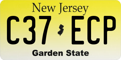NJ license plate C37ECP