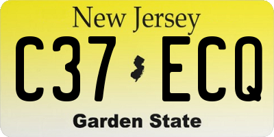 NJ license plate C37ECQ