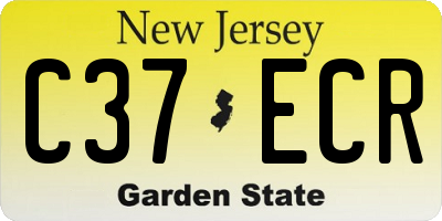 NJ license plate C37ECR