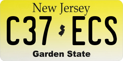 NJ license plate C37ECS