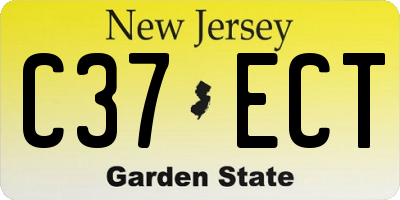 NJ license plate C37ECT