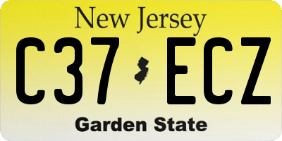 NJ license plate C37ECZ