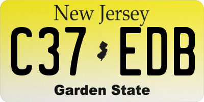 NJ license plate C37EDB