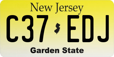 NJ license plate C37EDJ