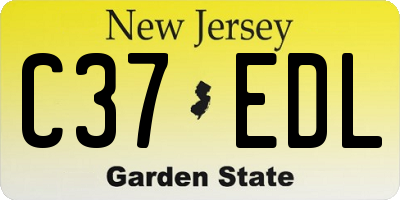 NJ license plate C37EDL