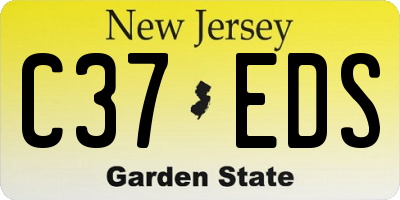 NJ license plate C37EDS