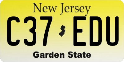 NJ license plate C37EDU