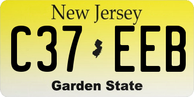 NJ license plate C37EEB