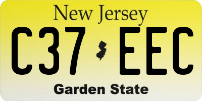 NJ license plate C37EEC