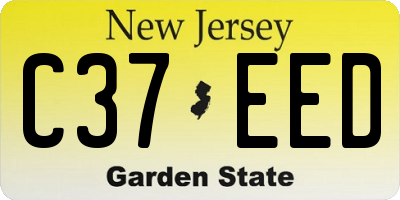 NJ license plate C37EED