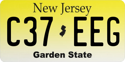 NJ license plate C37EEG
