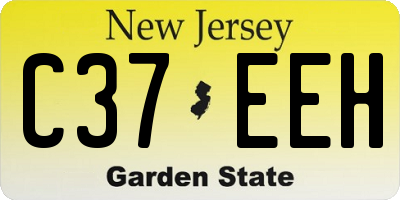 NJ license plate C37EEH