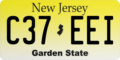 NJ license plate C37EEI