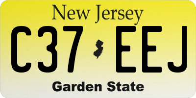NJ license plate C37EEJ