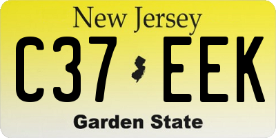 NJ license plate C37EEK