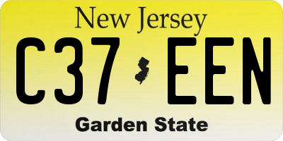 NJ license plate C37EEN