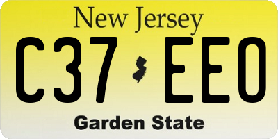 NJ license plate C37EEO