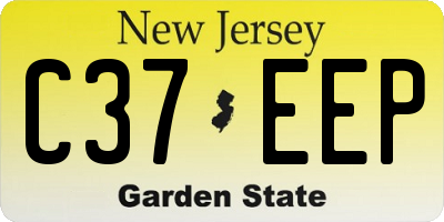 NJ license plate C37EEP