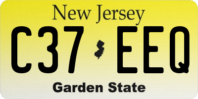 NJ license plate C37EEQ