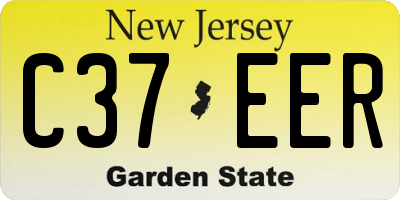 NJ license plate C37EER