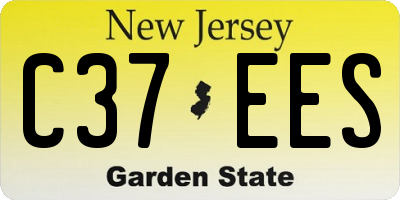NJ license plate C37EES
