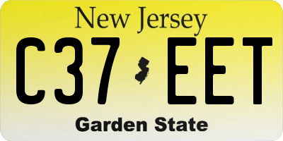 NJ license plate C37EET