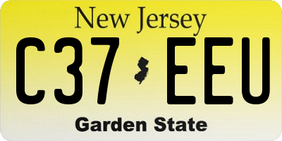 NJ license plate C37EEU