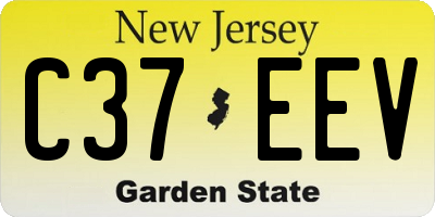 NJ license plate C37EEV