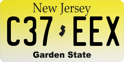 NJ license plate C37EEX