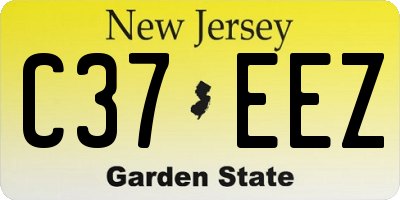 NJ license plate C37EEZ