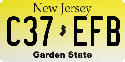 NJ license plate C37EFB