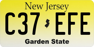 NJ license plate C37EFE