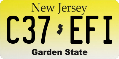 NJ license plate C37EFI