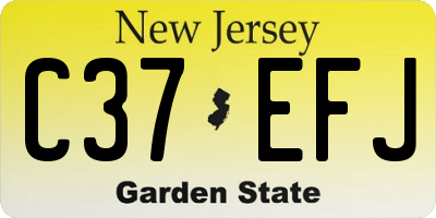 NJ license plate C37EFJ
