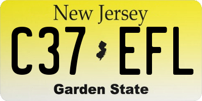 NJ license plate C37EFL