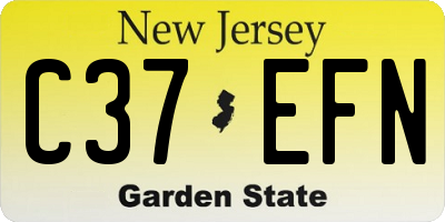 NJ license plate C37EFN