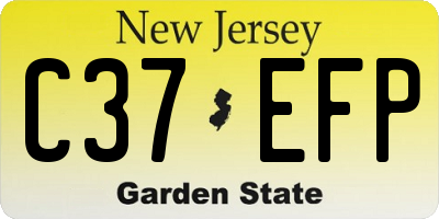 NJ license plate C37EFP
